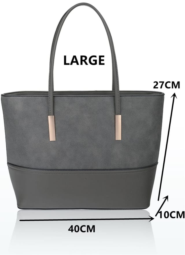 Fontanella Fashion Fontanella Fashion Women's Classico 3in1 PU Leather hangbag x totebag with Purse in Dark Grey - 2