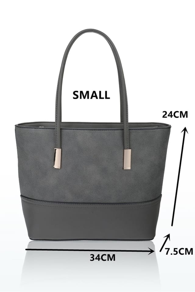 Fontanella Fashion Fontanella Fashion Women's Classico 3in1 PU Leather hangbag x totebag with Purse in Dark Grey - 3