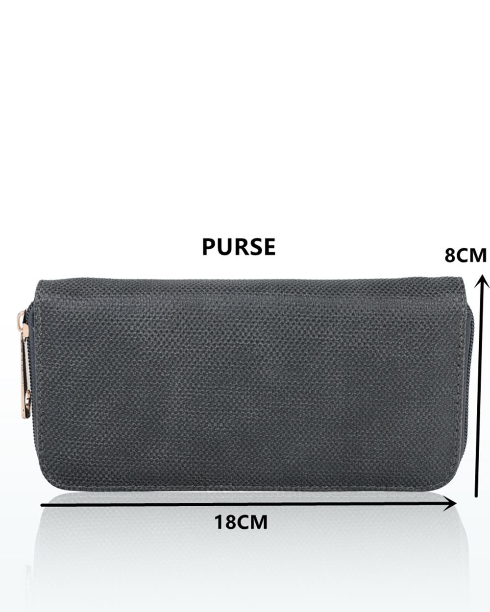 Fontanella Fashion Fontanella Fashion Women's Classico 3in1 PU Leather hangbag x totebag with Purse in Dark Grey - 4