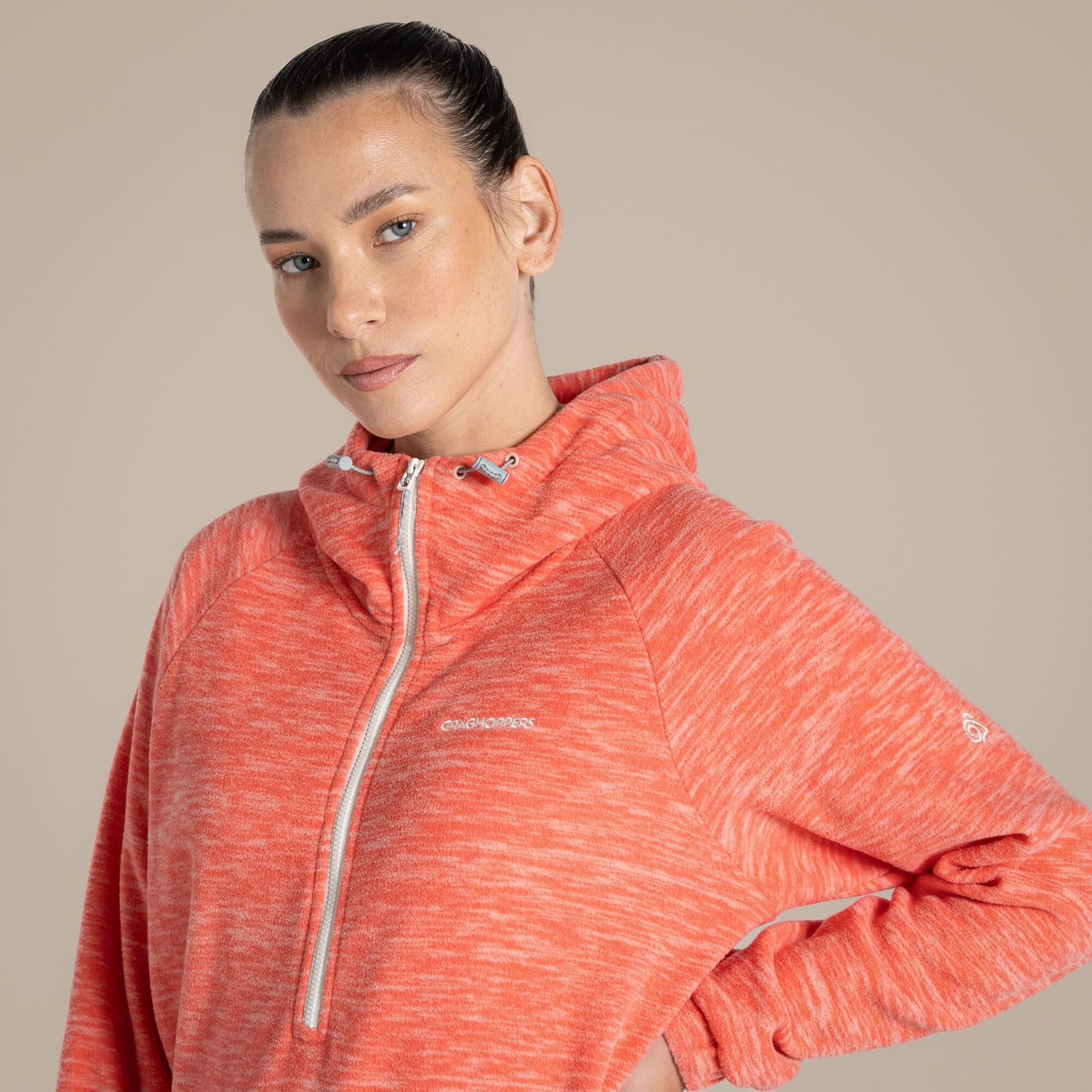 Craghoppers Craghoppers Women's Esk' Hooded Half Zip Fleece in Coral - 4