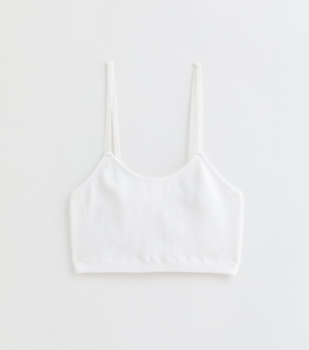 New Look Girls' White Ribbed Seamless Bralette New Look