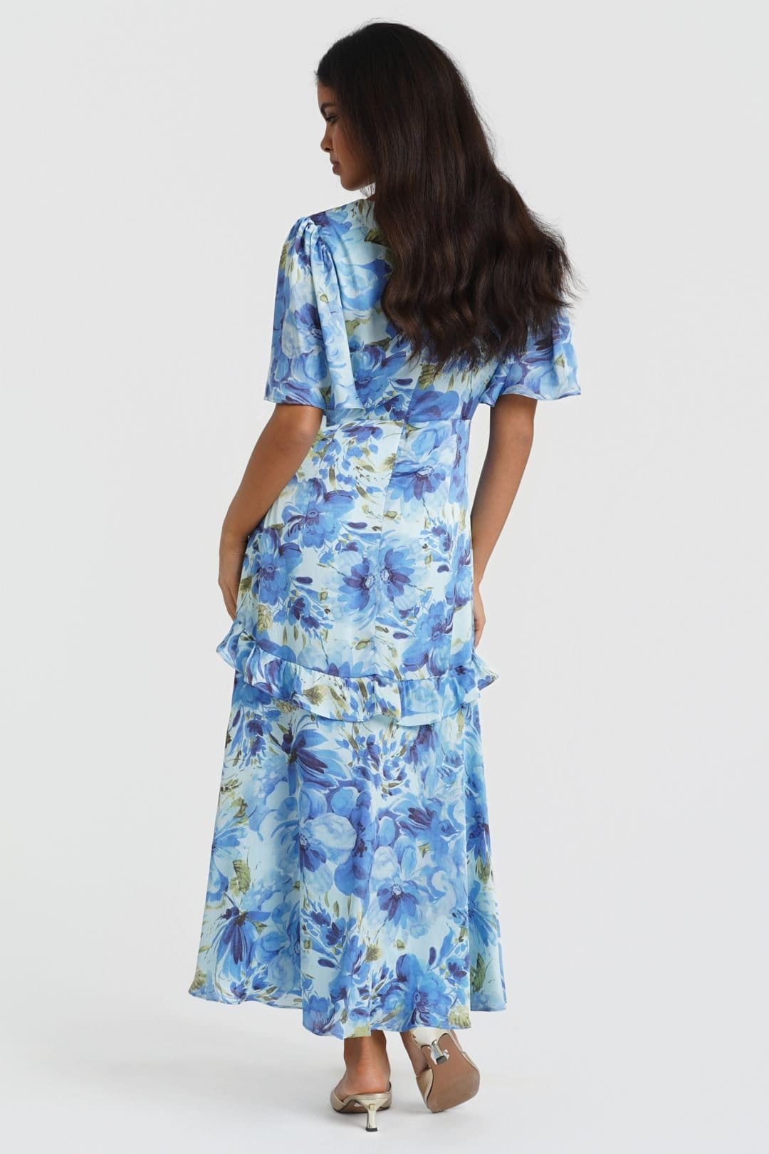 Needs No Label Needs No Label Women's Blue Floral Midi Dress - 4