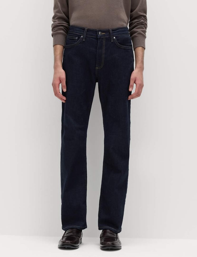 Marks & Spencer M&S Straight Fit Stretch Jeans Dark Indigo - 1