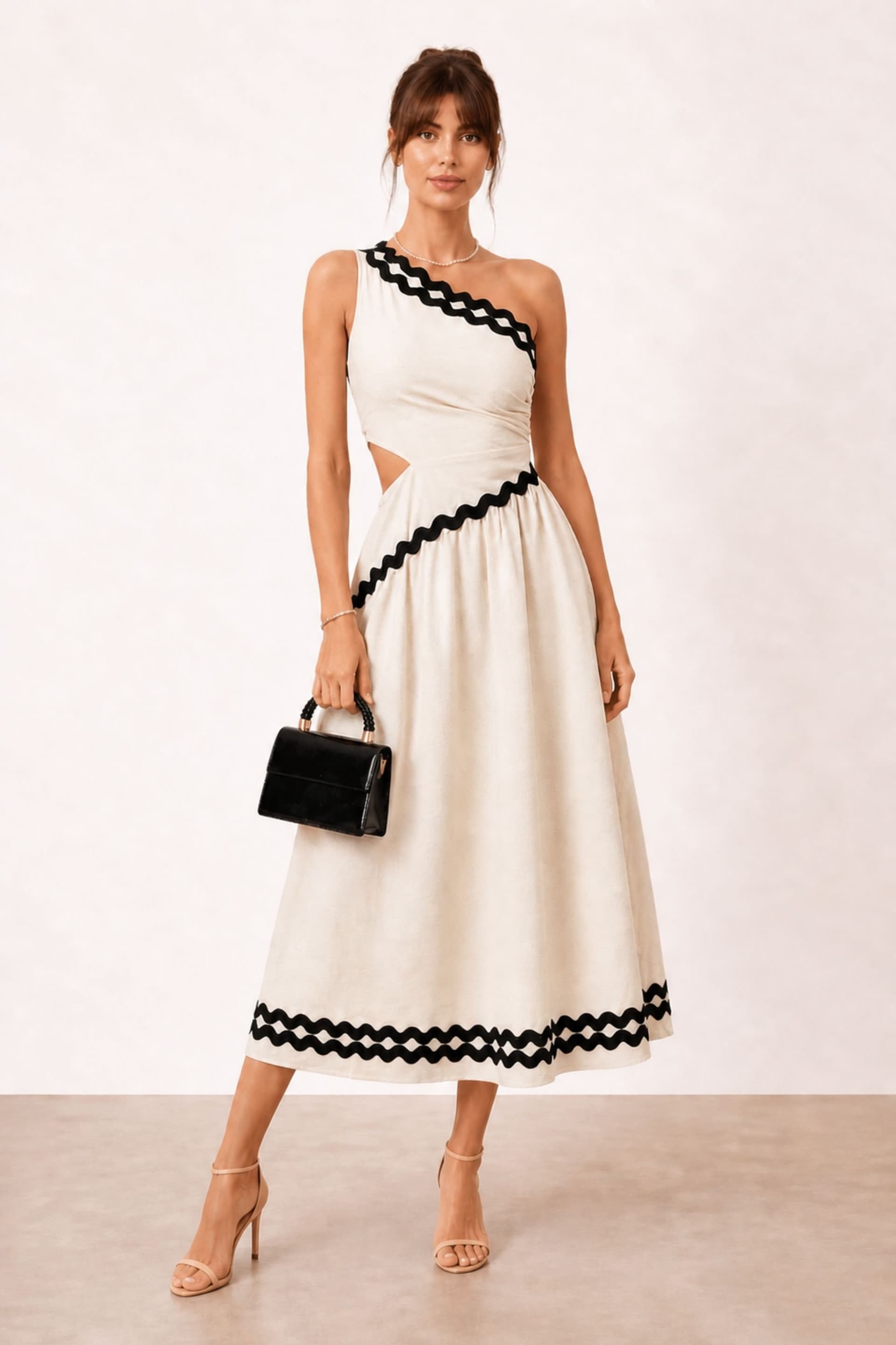 Style Cheat Style Cheat Women's Jasmine Scallop Trim Dress in Ivory