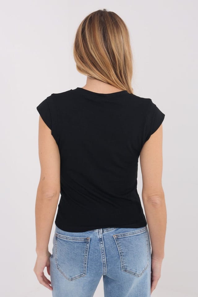 Love Lace Love Lace Women's Jersey Viscose Elastane Sleeveless Top in Black - 3