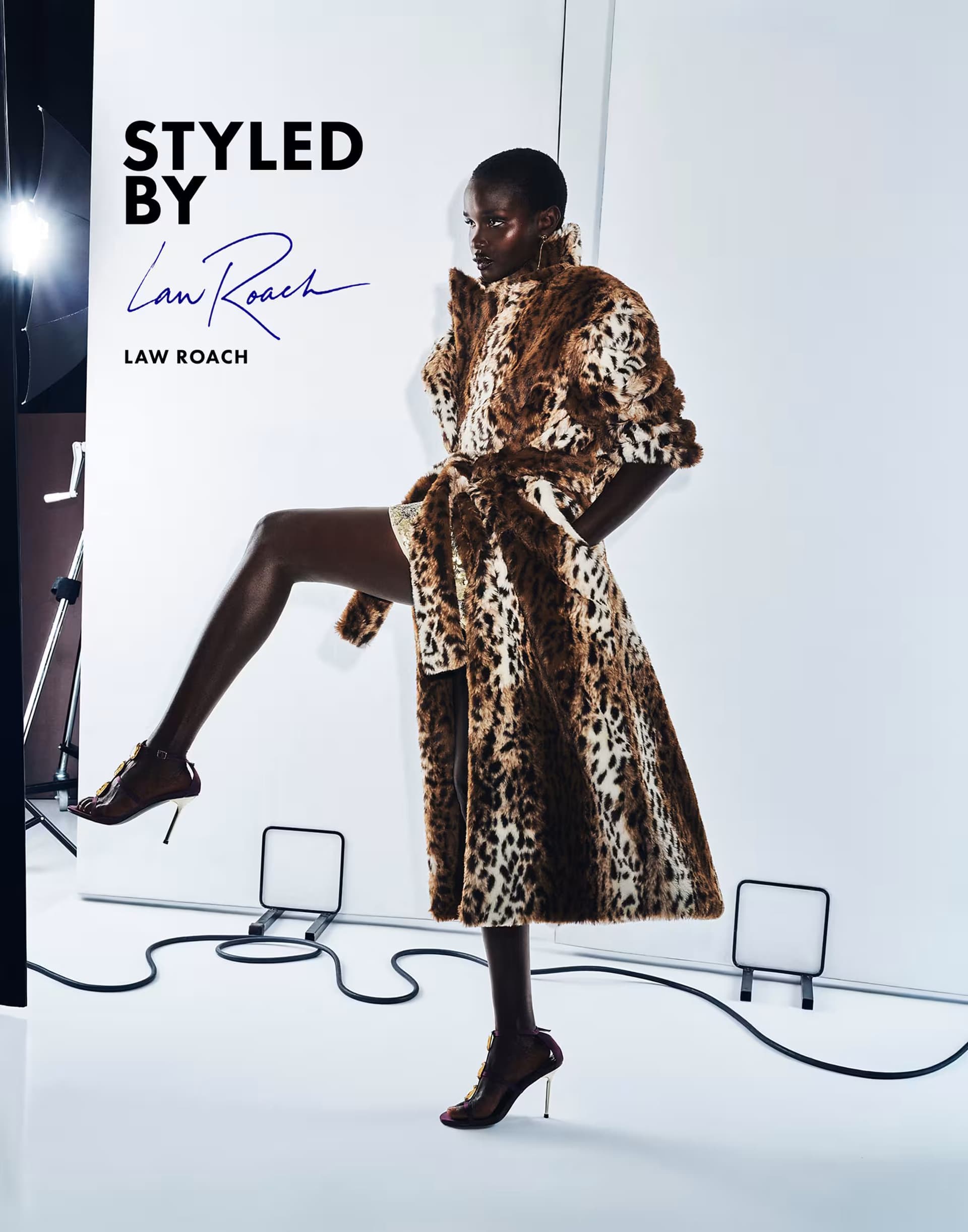 ASOS ASOS DESIGN longline belted faux fur coat in leopard