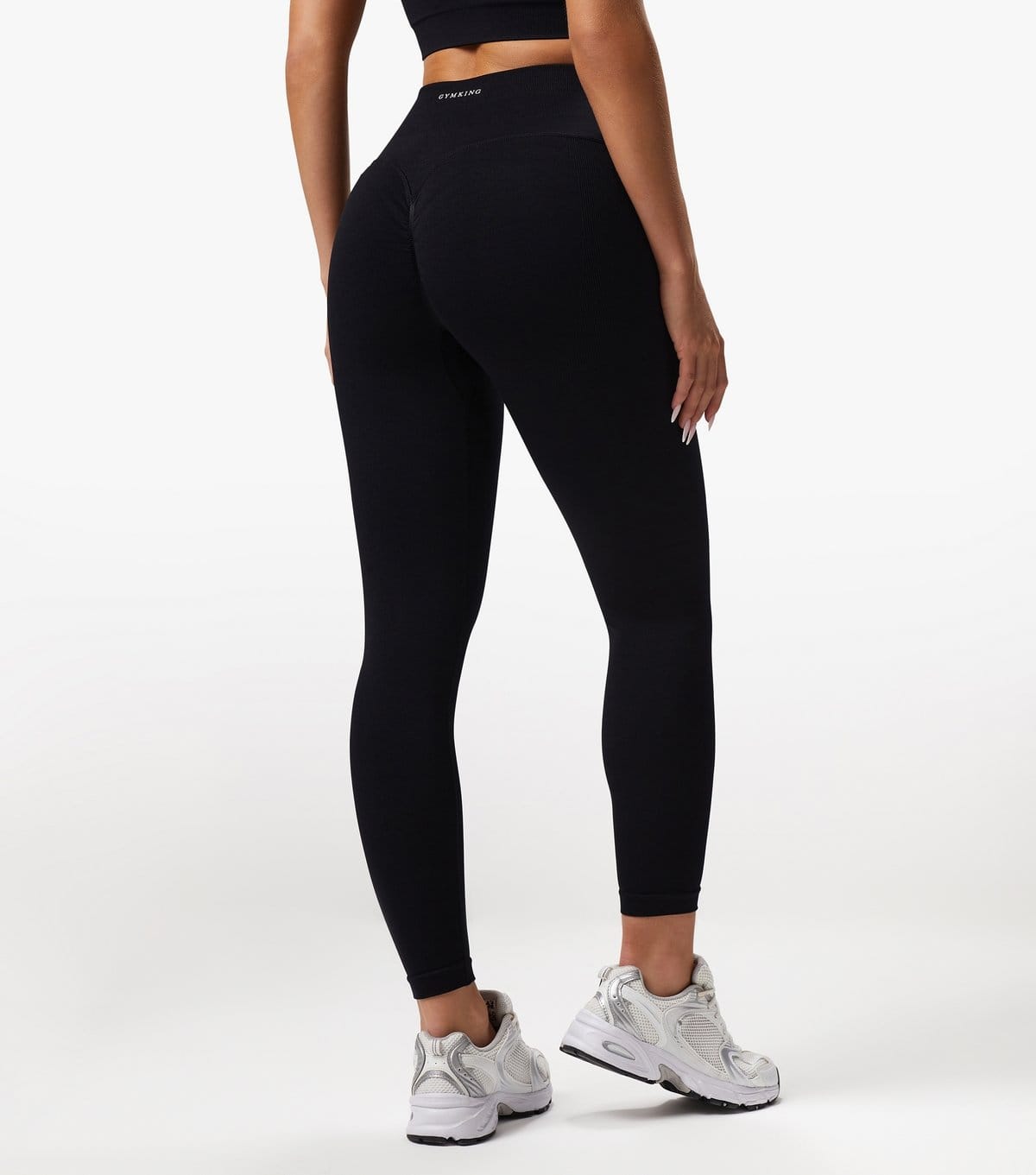 Gym King Women's Black GK Sculpt Seamless Scrunch Bum Leggings Gym King New Look - 4