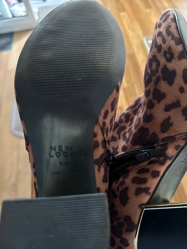 New Look Leopard print heeled boots