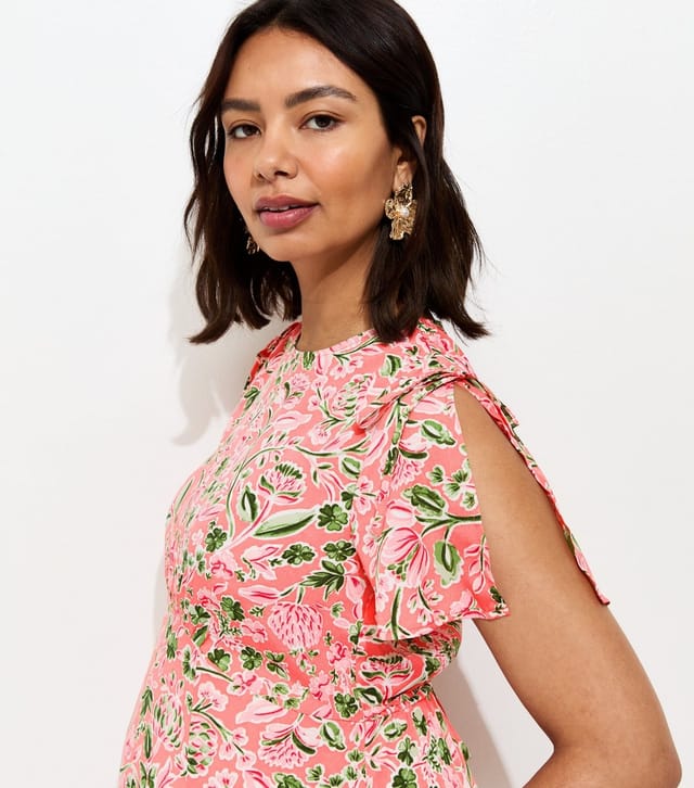 New Look Women's Maternity Pink Crepe Floral Print Midi Dress New Look - 3