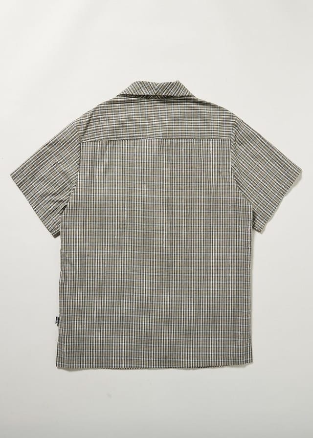 Chet Rock Chet Rock Felix Men's Black Checkered Bowling Shirt Short Sleeve in Grey - 2