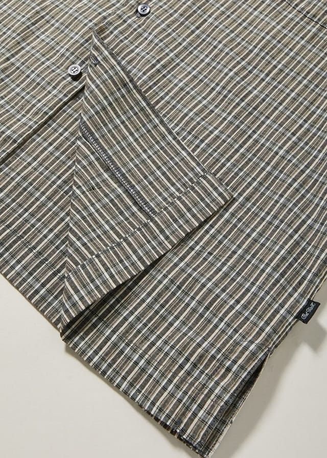 Chet Rock Chet Rock Felix Men's Black Checkered Bowling Shirt Short Sleeve in Grey - 3