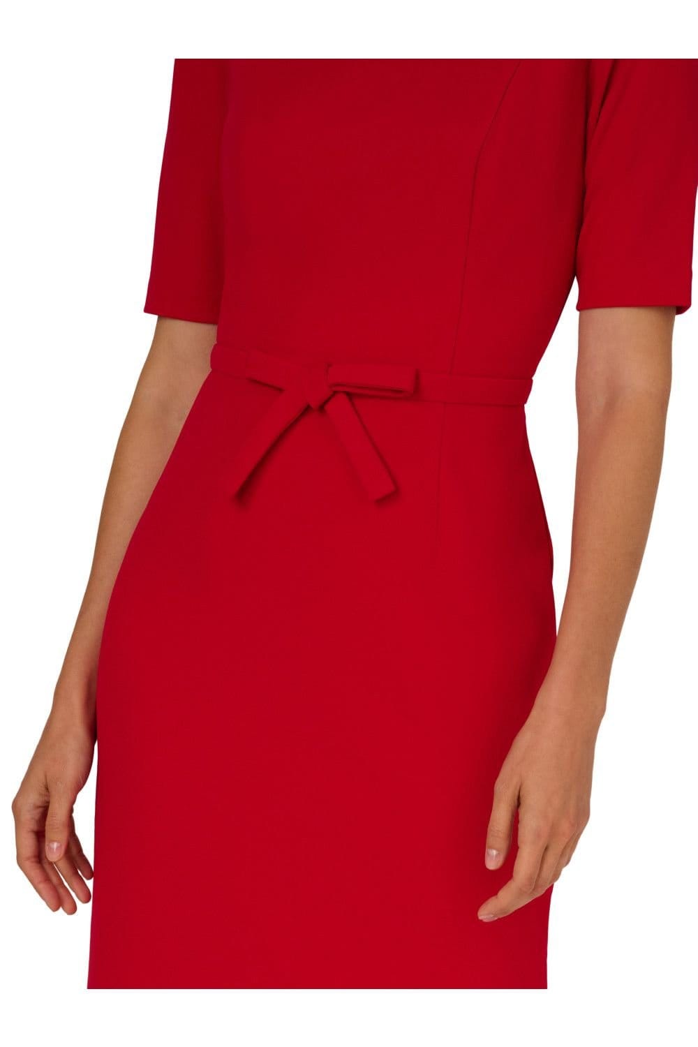 Adrianna Papell Adrianna Papell Women's Mini Bow Front Sheath Dress in Red - 4