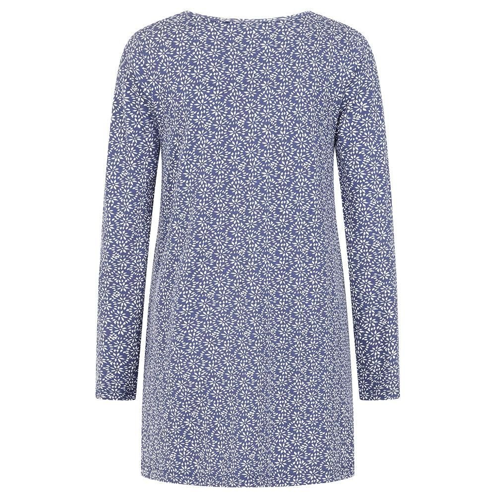 Lazy Jacks Lazy Jacks Women's Mosaic Front Tie Tunic Top in Dark Blue - 4