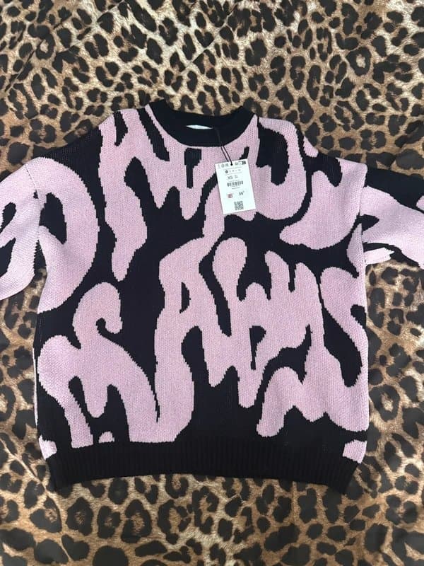 Bershka Bershka Printed Jacquard Sweater Pink