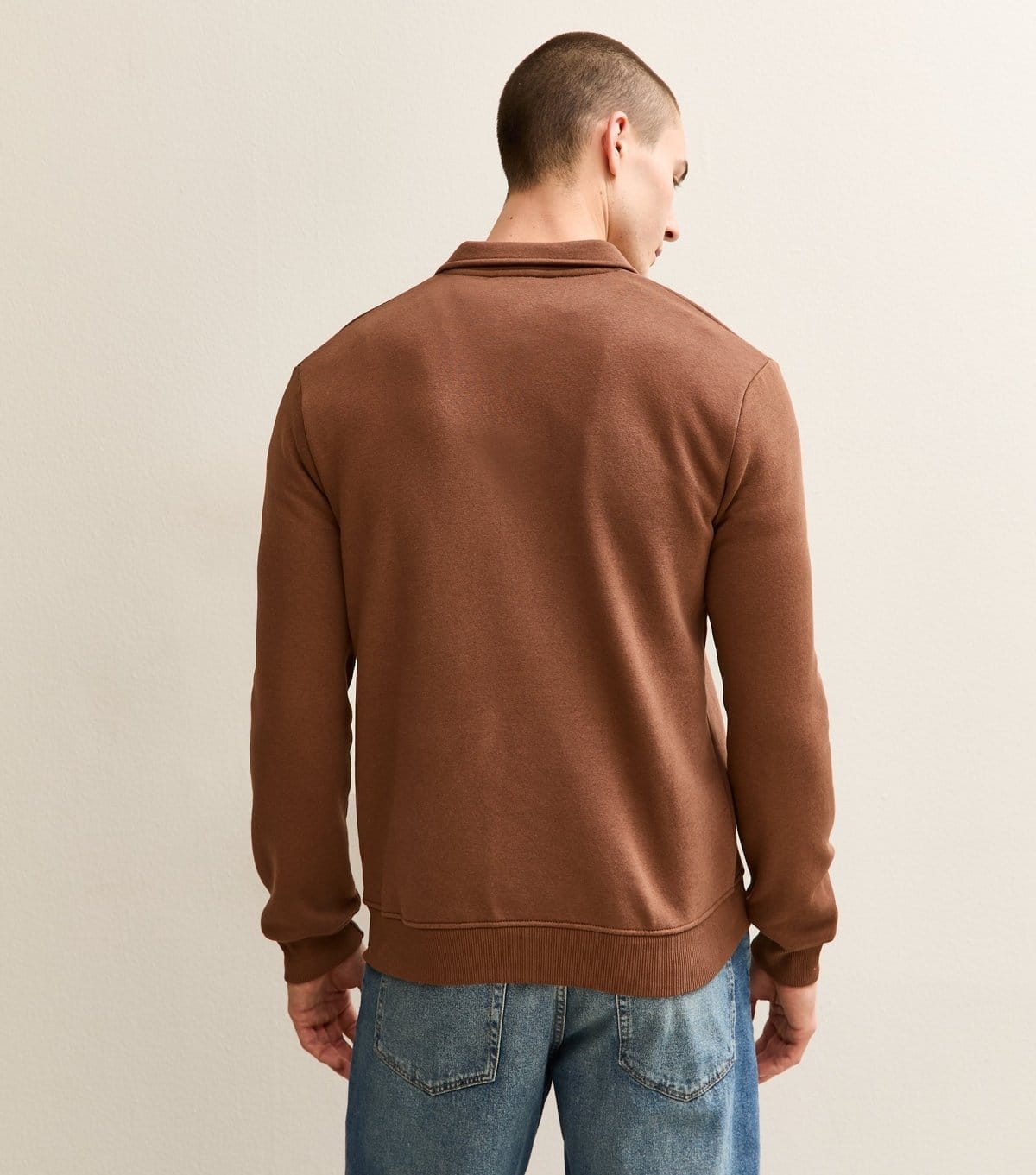 New Look Men's Rust Rugby Polo Relaxed Sweatshirt New Look - 4