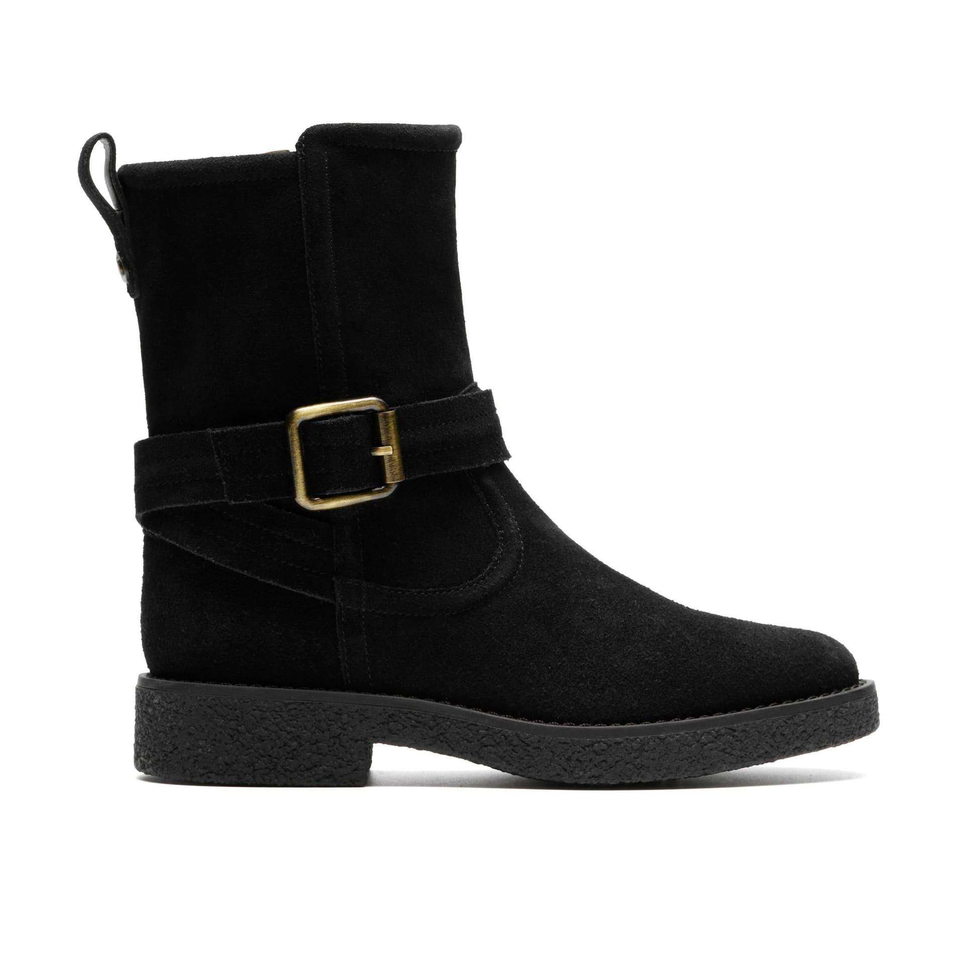 Clarks Clarks Women's Nella Mid Black Suede Mid Calf Boots