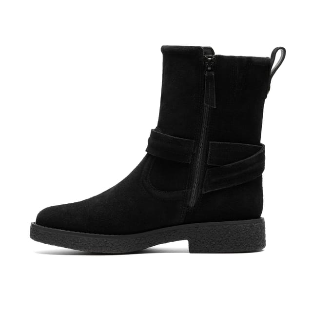 Clarks Clarks Women's Nella Mid Black Suede Mid Calf Boots - 2