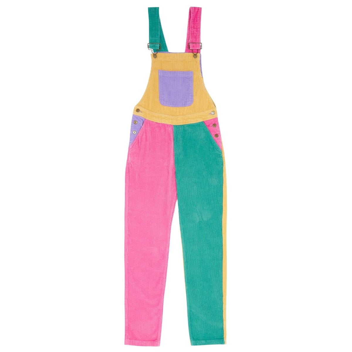Dotty Dungarees Dotty Dungarees Women's Adult Bright Patchwork Corduroy Dungarees XS (6-8) - 1