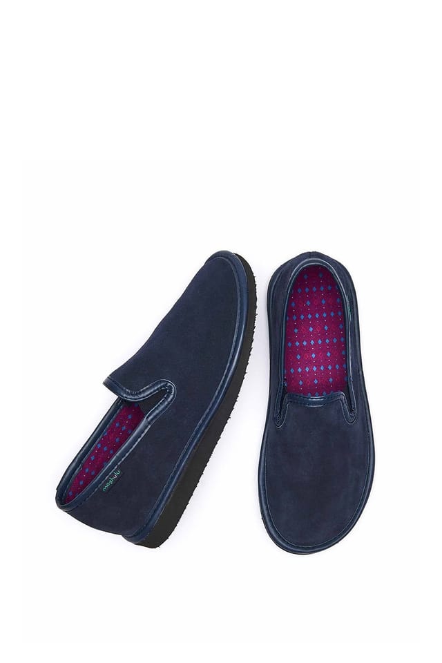 Moshulu Moshulu 'Arlon 3' Men's Classic Suede Slippers in Navy - 2