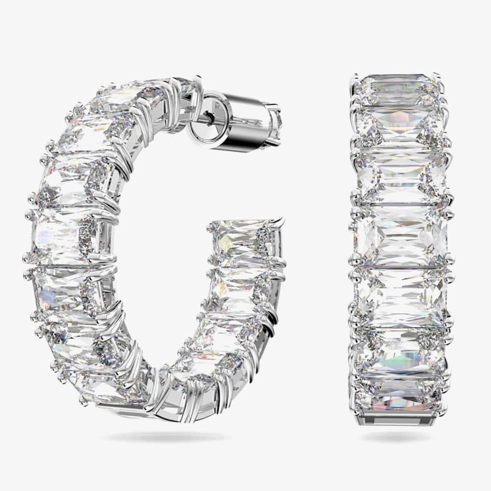 Swarovski Swarovski Women's Millenia Crystal Hoop Earrings 5612673 in Silver