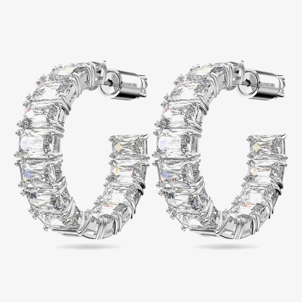 Swarovski Swarovski Women's Millenia Crystal Hoop Earrings 5612673 in Silver - 3