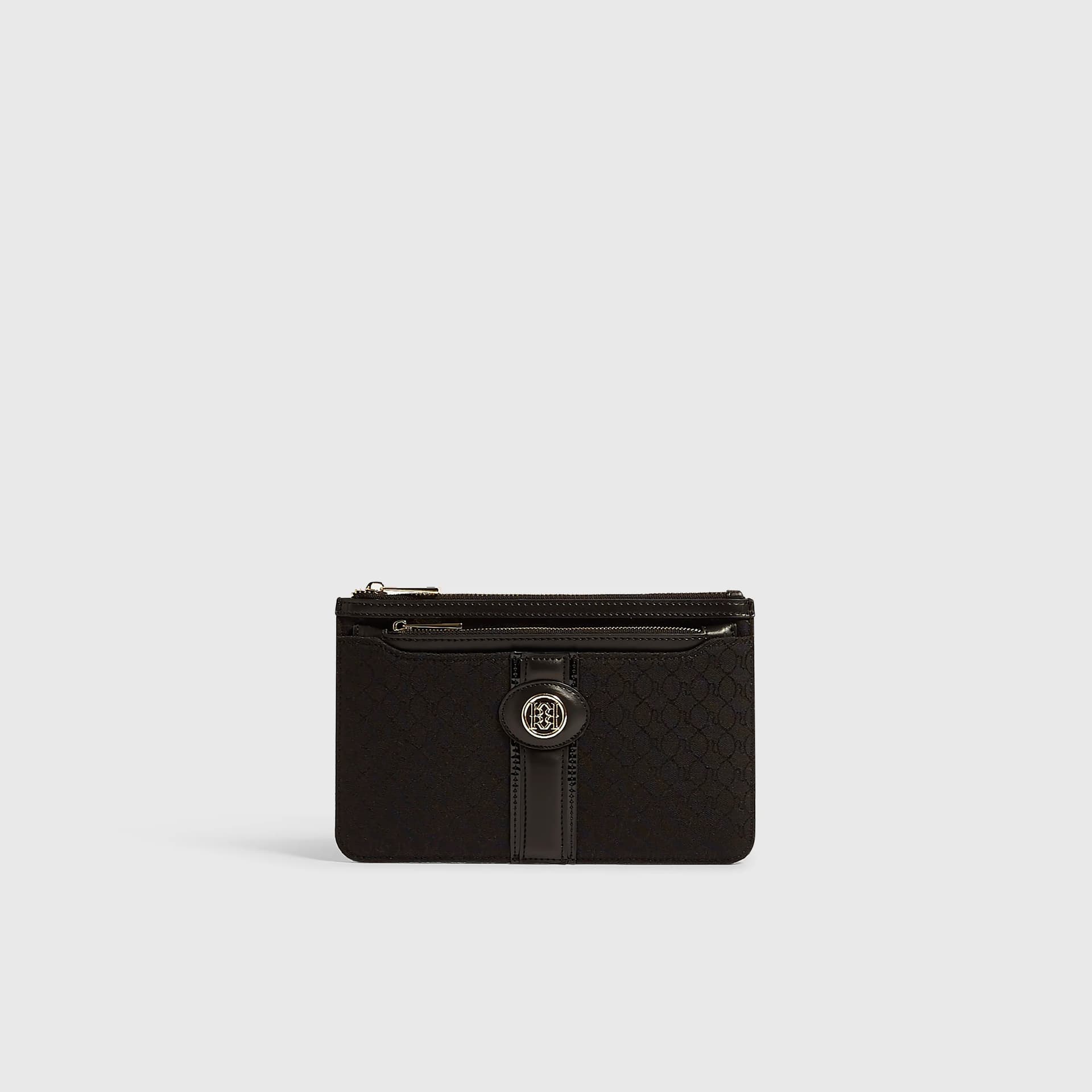 River Island River Island Womens Black Monogram Travel Wallet