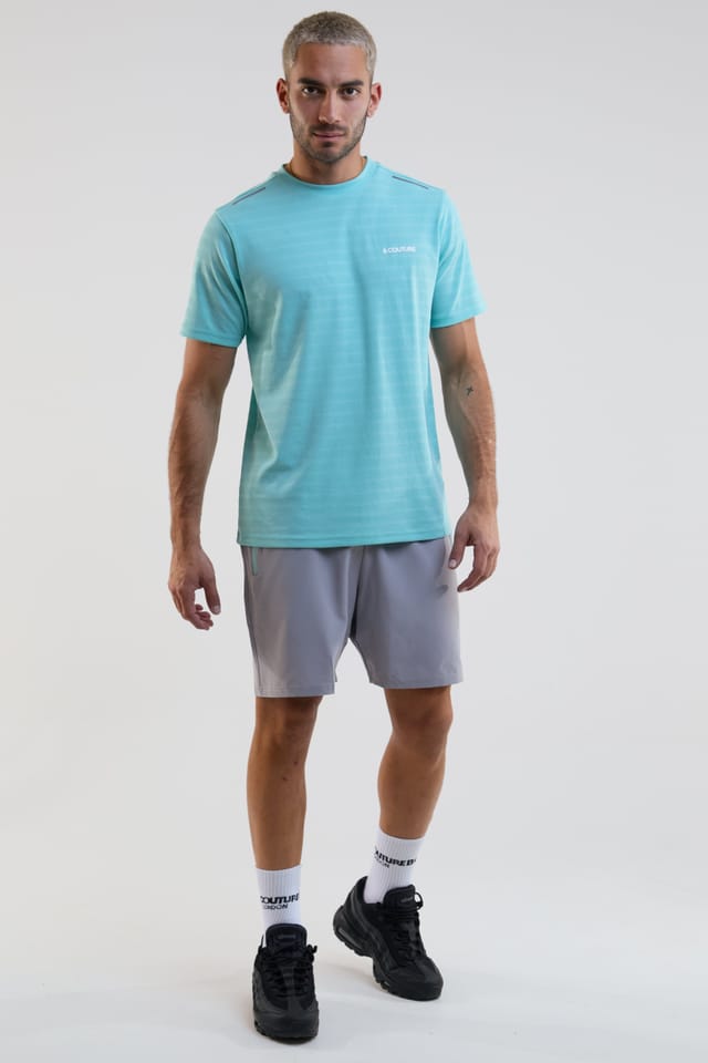 BCouture BCouture Men's Gym Shorts & T-Shirt Set in Light Blue - 2