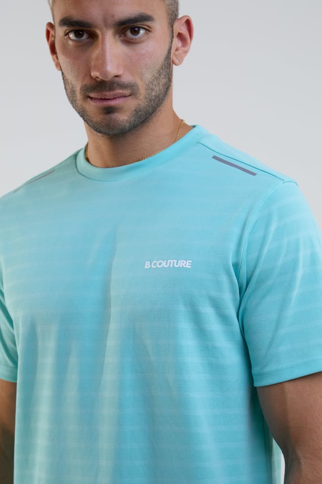 BCouture BCouture Men's Gym Shorts & T-Shirt Set in Light Blue - 3