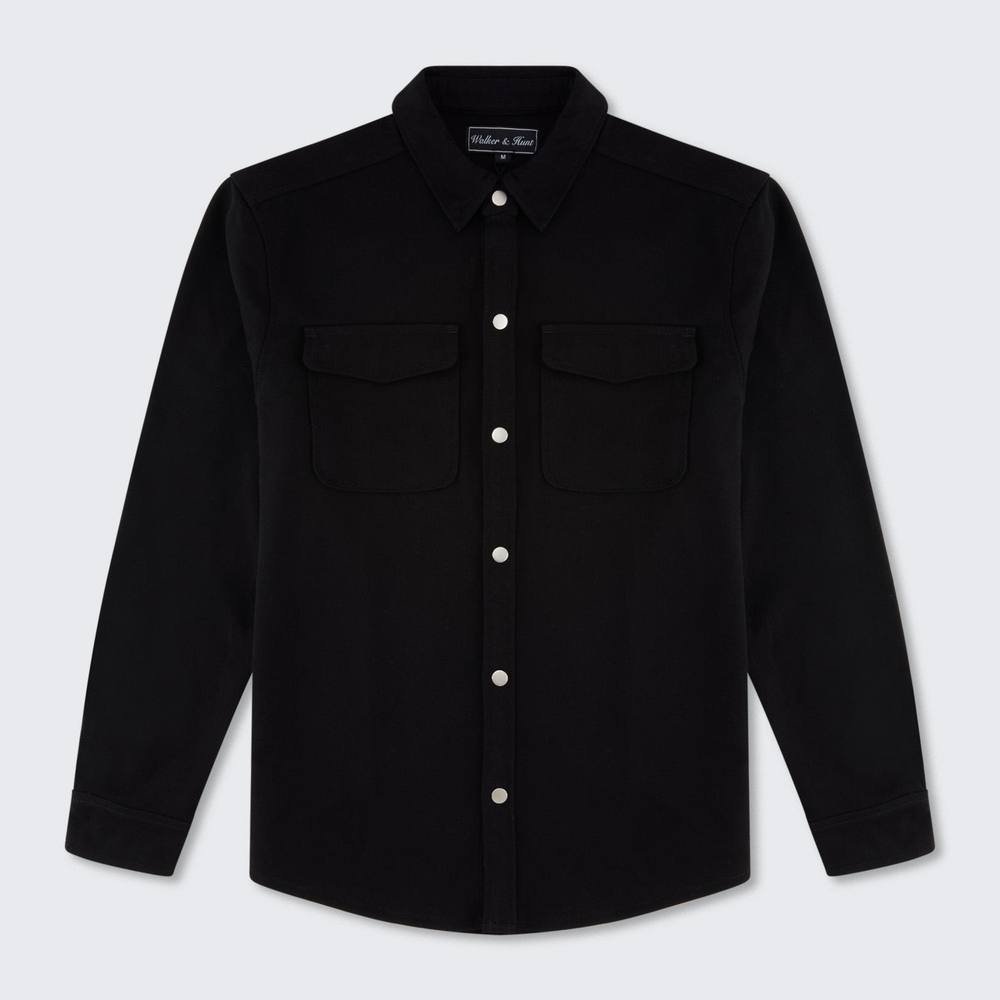 Walker & Hunt Walker & Hunt Men's Mason Overshirt in Black - 2