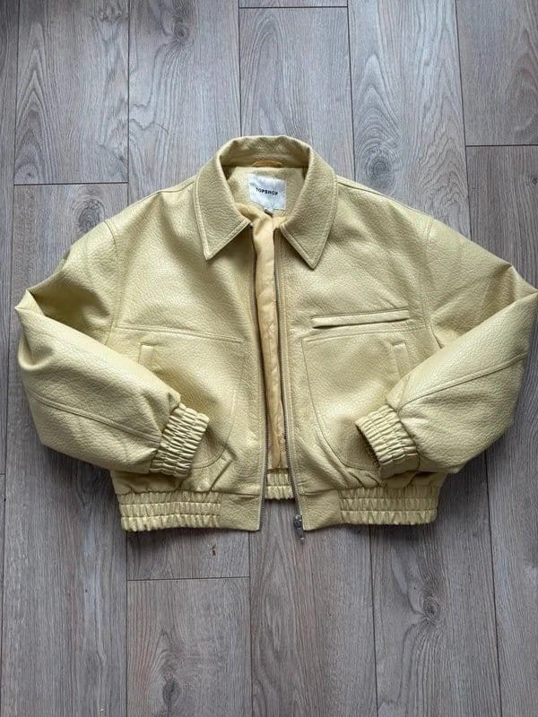 Topshop TopShop Butter Yellow Leather Jacket - 1