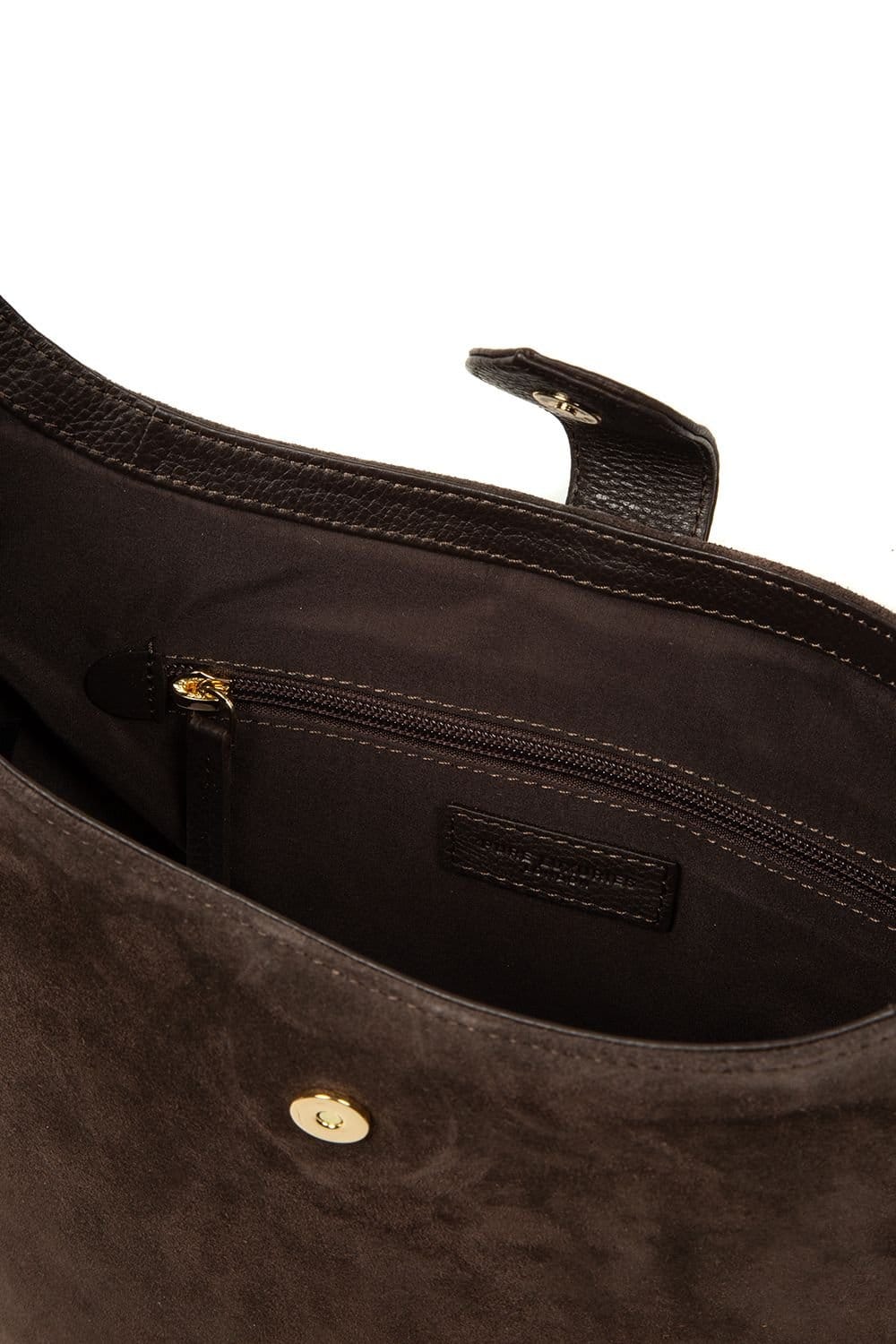 Pure Luxuries London Pure Luxuries London Women's 'Aria' Suede Shoulder Bag in Dark Brown - 4