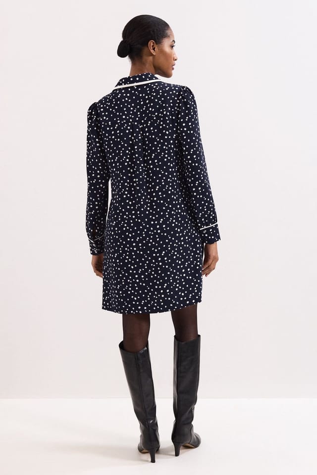 Phase Eight Phase Eight Women's Collared Mini Tunic Dress in Dark Navy - 3