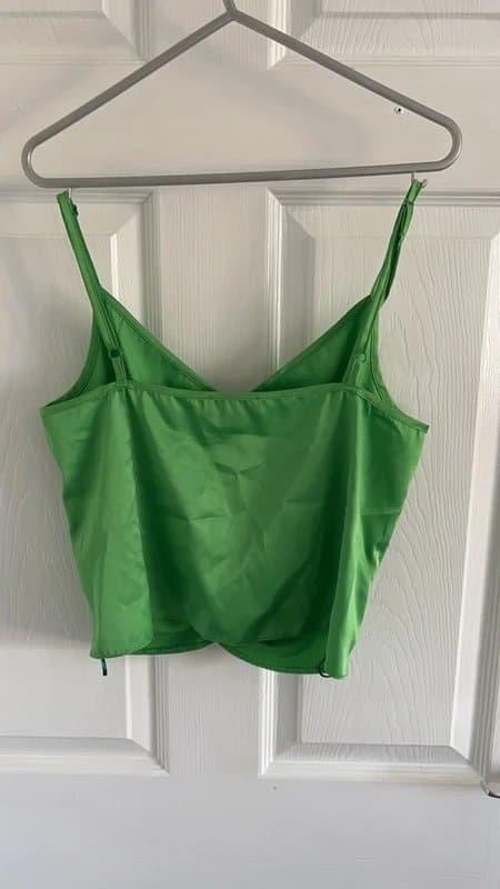 New Look green silk croptop