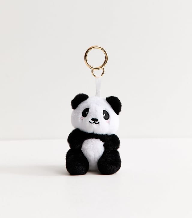 New Look Black Plush Panda Bear Bag Charm New Look - 2