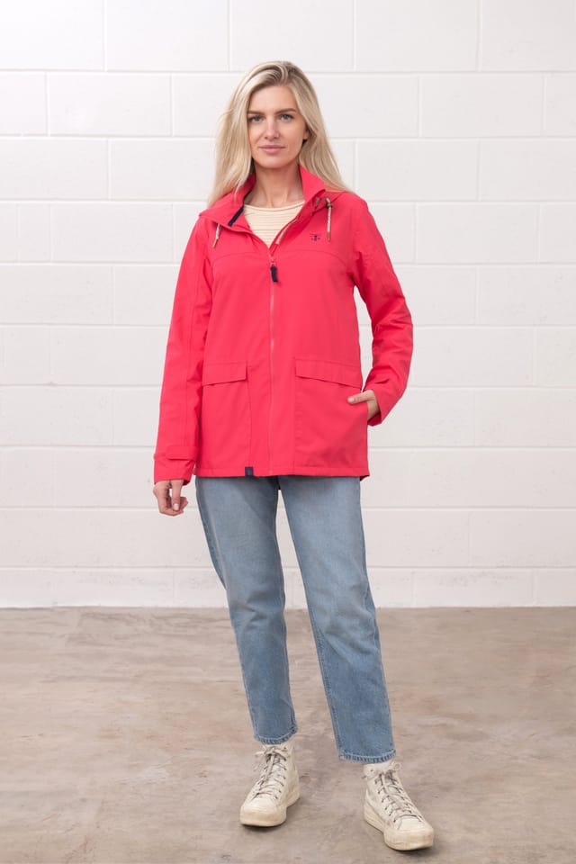 Lighthouse Clothing Lighthouse Clothing Women's Beachcomber Waterproof Jacket Spring Sumer Outdoor Coat in Raspberry - 3