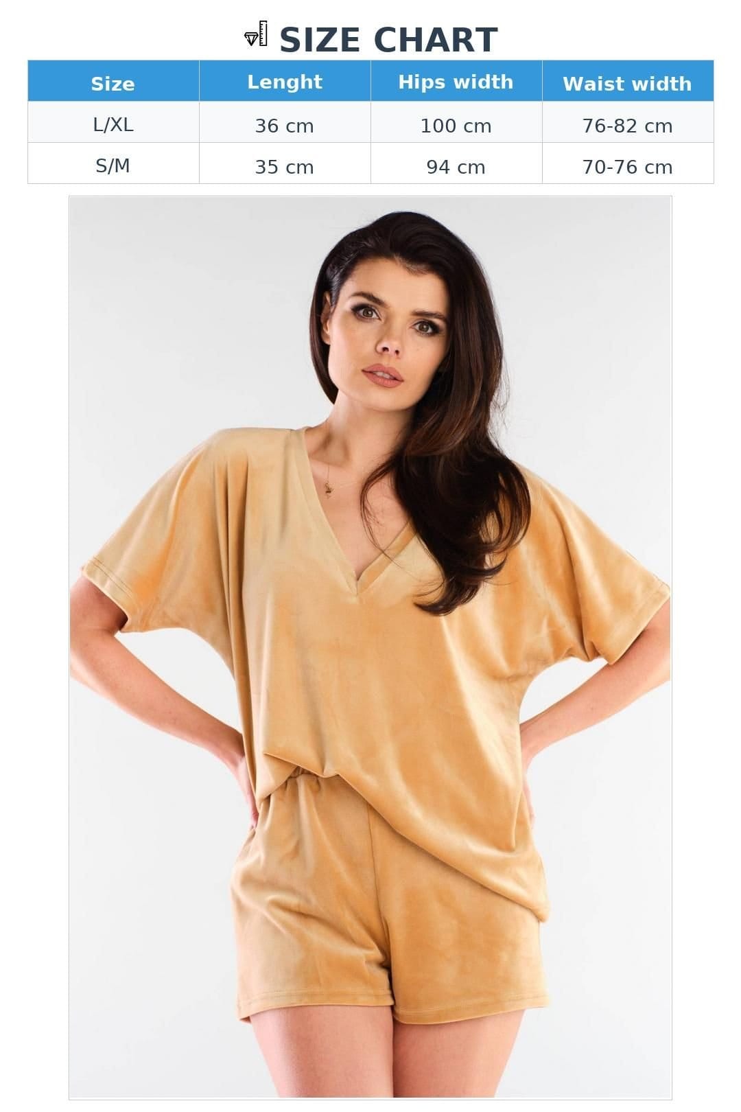 Love Lace Love Lace Women's Velour Lounge Shorts Loose Fit Comfortable in Beige - 4