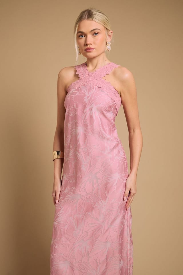 Oasis Oasis Women's Halterneck Maxi Dress in Rose Pink - 2