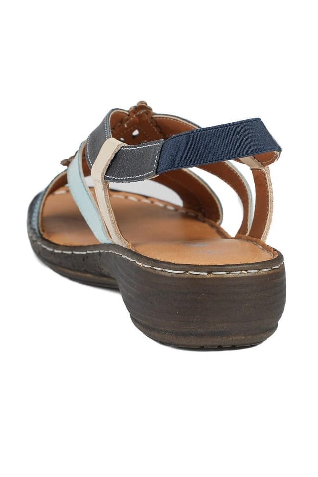 Pavers Pavers Women's Leather Slingback Sandals in Blue - 3