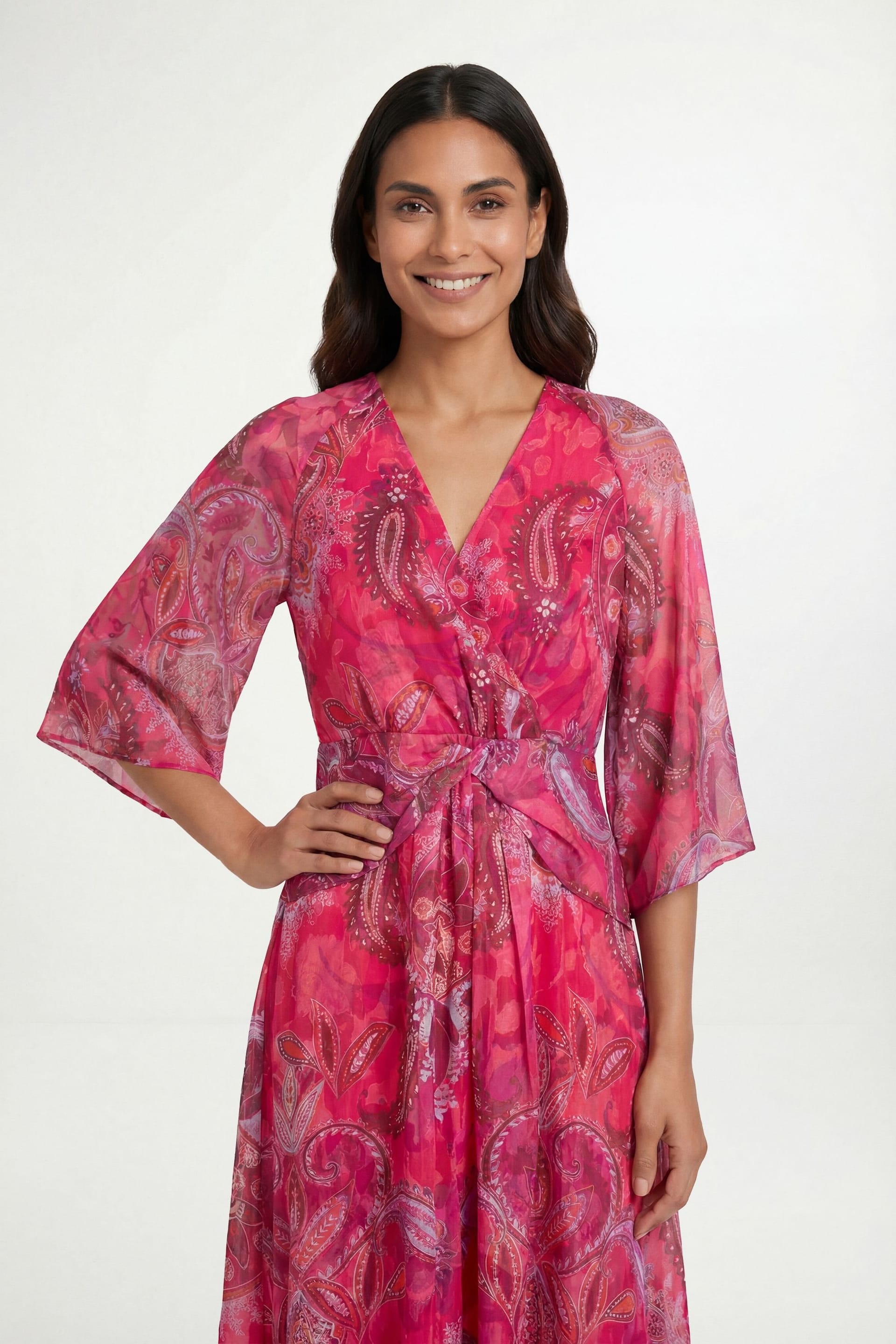Wallis Wallis Women's Paisley Burn Out Twist Midaxi Dress in Pink - 4