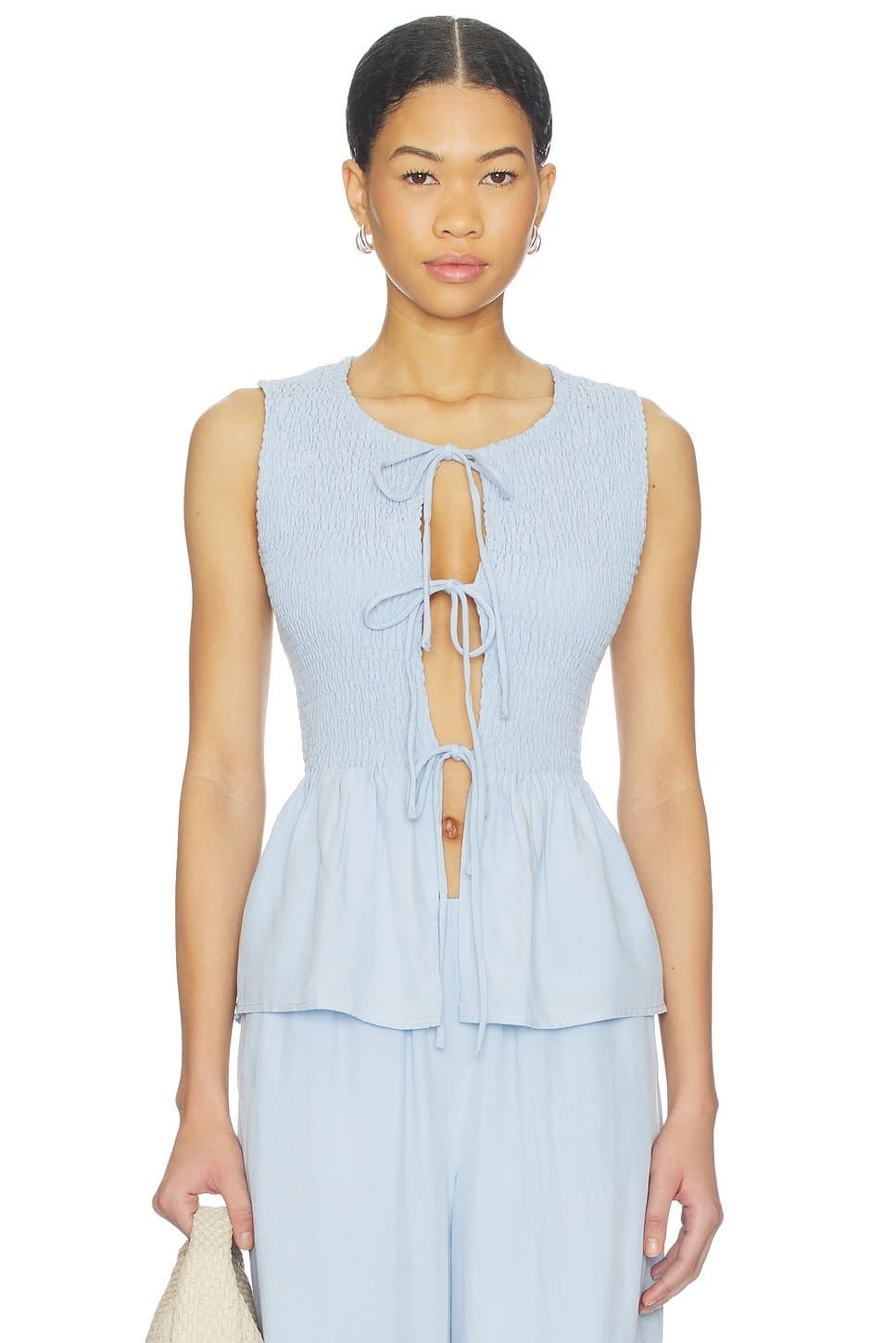 revolve Fleur Shirred Tie in Front Top