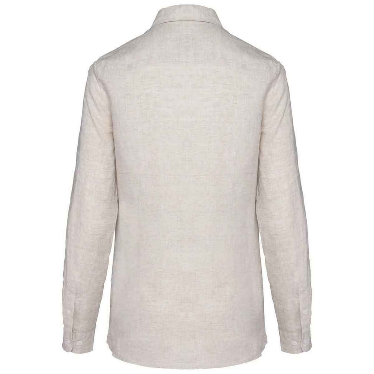 Spasso Spasso Women's Linen Long-Sleeved Shirt in Beige - 2