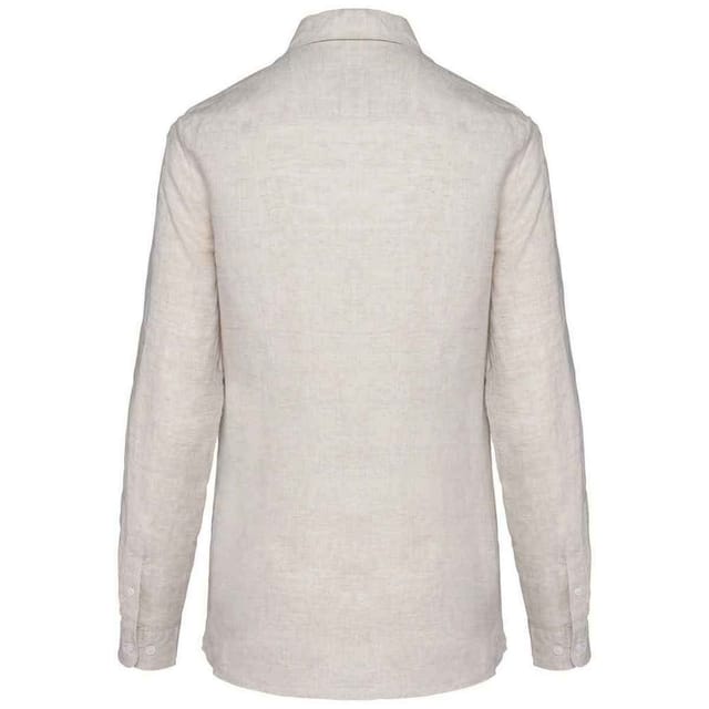 Spasso Spasso Women's Linen Long-Sleeved Shirt in Beige - 2