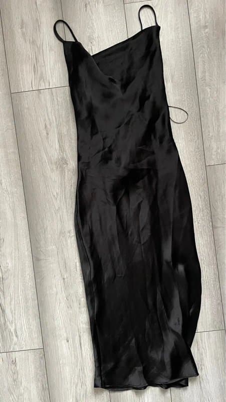 ASOS Silk black midi dress