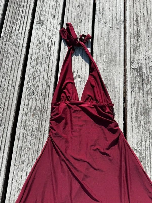 Bershka Berskha burgundy halter dress - 1