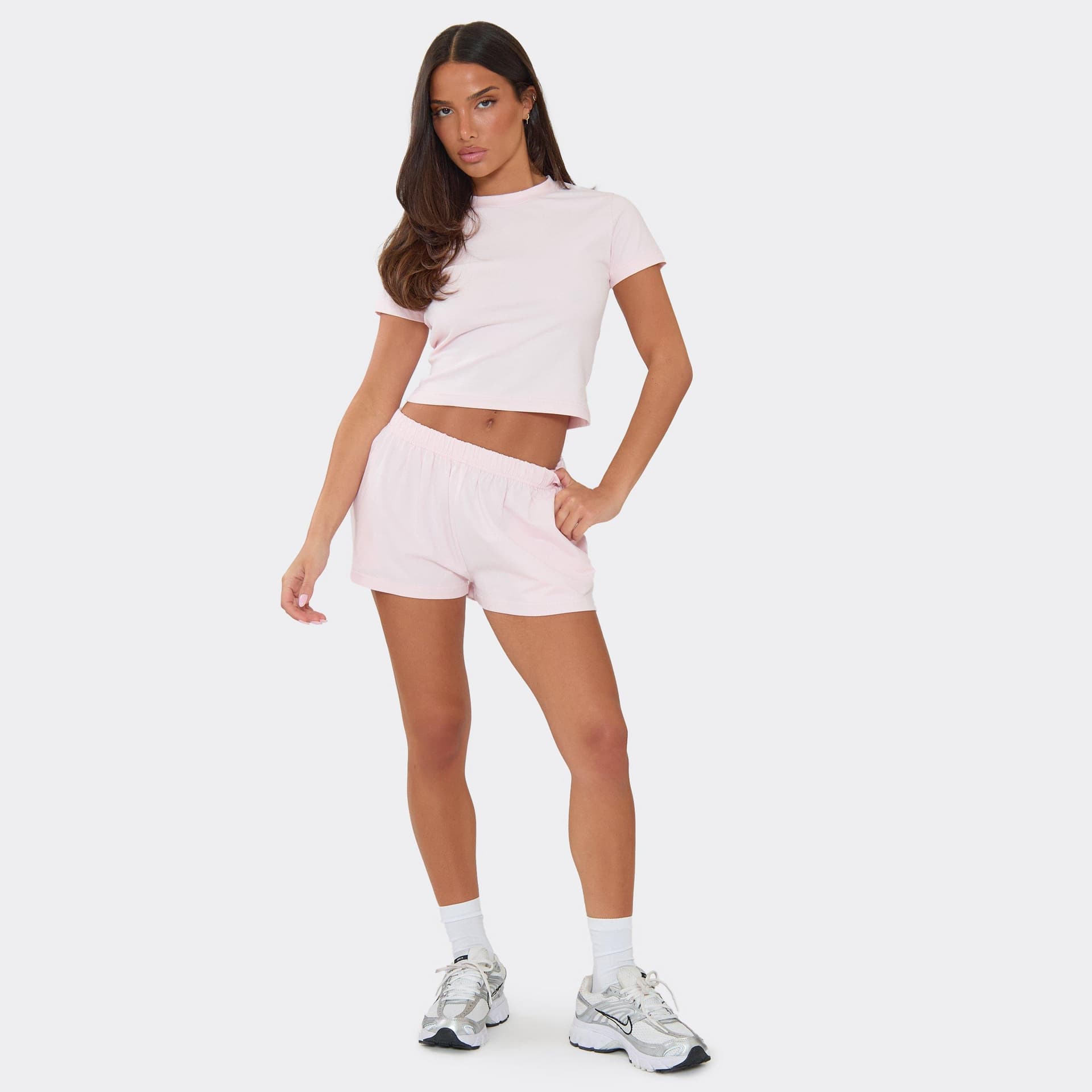 EGO Elasticated Waist Mini Sweat Shorts In Pink, Women's Size UK 6