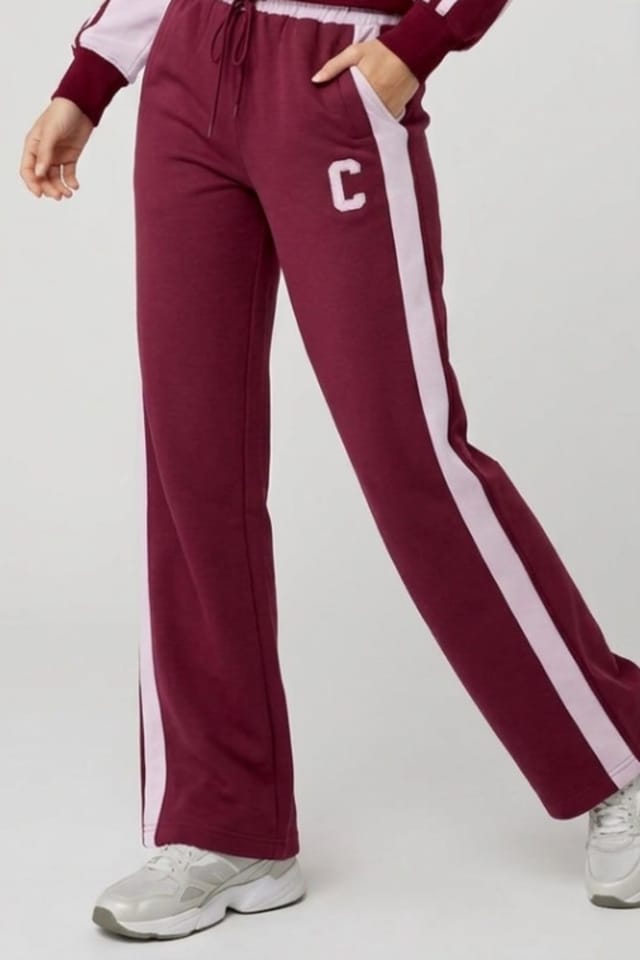 STYLEWISE STYLEWISE Women's Fleece Co-ord Zip-Up Jacket & Jogger Set in Wine - 3