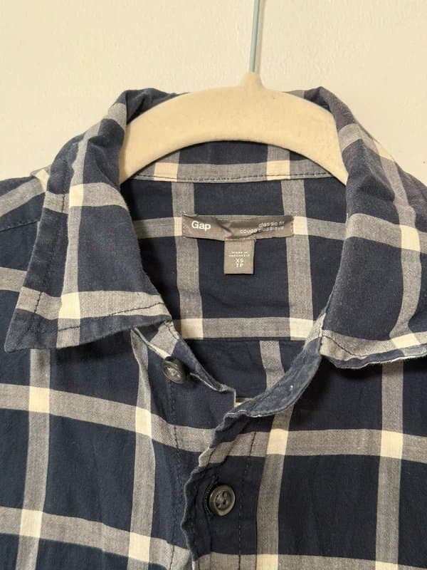 GAP Blue linen check gap shirt