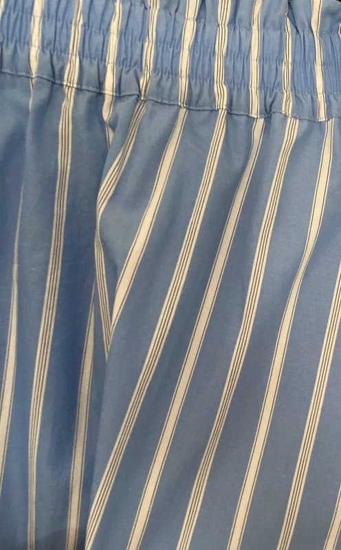 F&F F&F Blue Striped Poplin Maxi Skirt Size 20 | A-Line Elastic Waist & Pockets