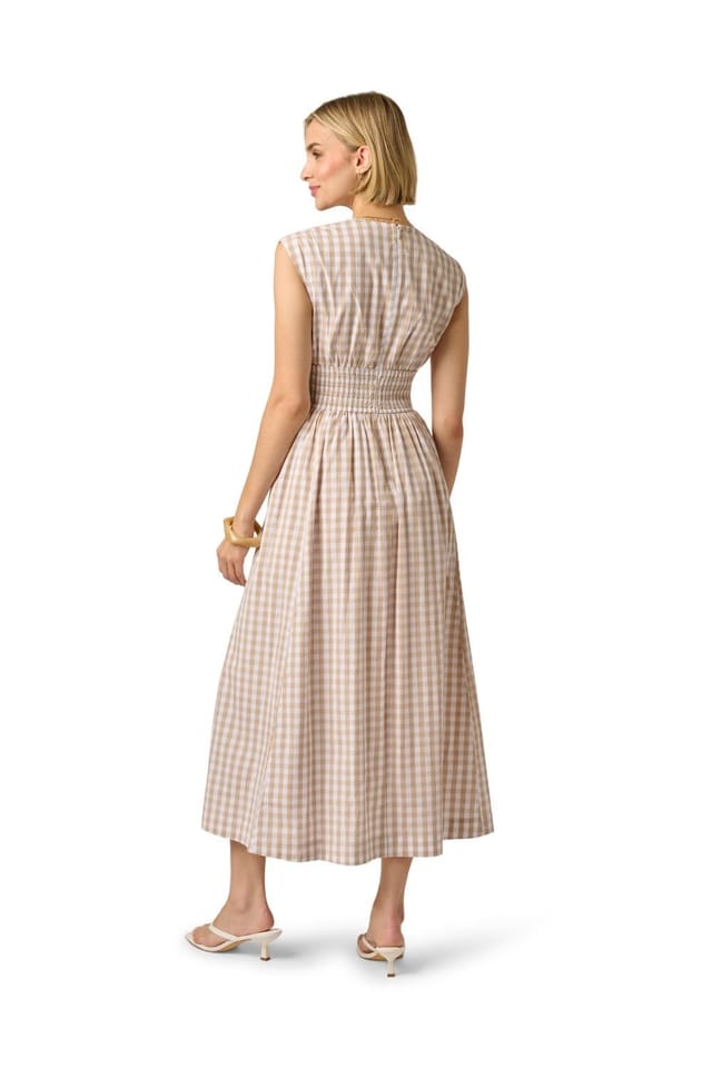 Adrianna Papell Adrianna Papell Women's Twist Front Midi Dress in Beige - 3
