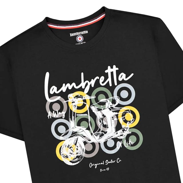Lambretta Lambretta Men's Scooter Brand Big & Tall T-Shirt in Black - 3